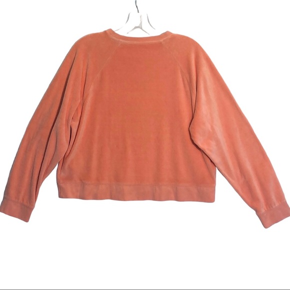 GAP peach velour long sleeve sweatshirt top size small - Picture 2 of 9